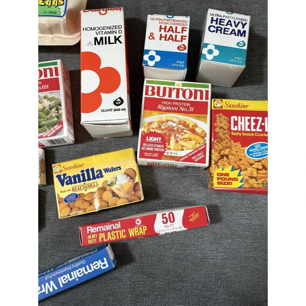 Vintage Play‎ Kitchen Food Name Brand Grocery Items Boxes - 15 Different Items
